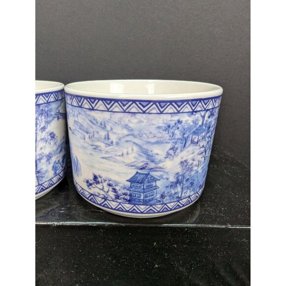 American Atelier At Home Asian Tonile 5025 Flat Coffee Cup Stoneware Set of 2 - Picture 5 of 10